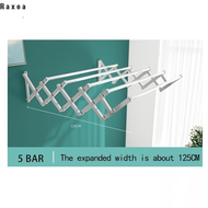 1M-2M 3/4/5 Bar Stainless Steel Retractable Wall Mounted Clothes Hanger Durable Ampaian Baju Retract