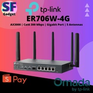 TP-Link Omada ER706W-4G 4G+ Cat6 AX3000 Gigabit VPN Router with WiFi 6 & SIM Slot