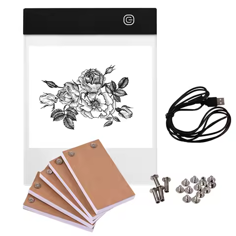 Portable Copyboad 300 Sheets Flip Book Kit with Light Pad Tablet LED Light Box Hole Flipbook Paper S