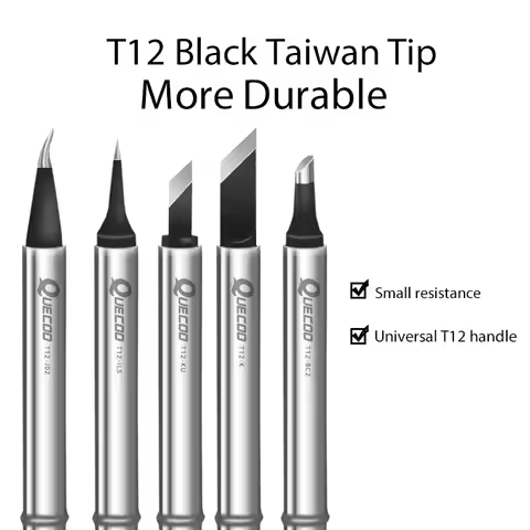 QUECOO 1pc Taiwan Black T12-KU/K/BC2/J02/ILS soldering Tip Welding head for all T12 High-grade serie