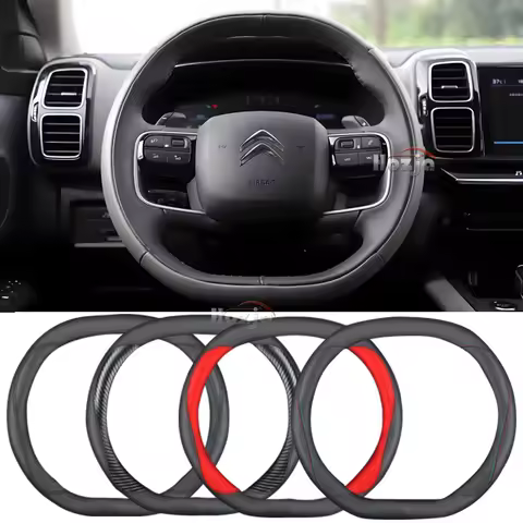 Leather Car Steering Wheel Cover for Citroen C4X C5X C5 Aircross e-Berlingo C4 2021 2022 2023 2024 A
