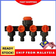 1/2" 3/4" 1"  4 Way Water Tap Connectors Quick Thread Adaptor Garden Hose Pipe Splitter Drip Irrigation