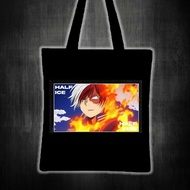 SHOTO HALF FIRE HALF ICE MHA Printed tote bag canvas