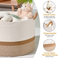 Large Cotton Rope Blanket Basket for Storage Laundry Nursery Foldable Storage Basket Dirty Clothes B