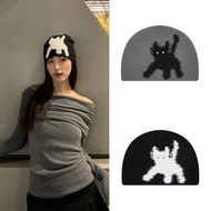 Aeae Warm Ear Protection Reflective Kitten Double-Sided Wool Knitted Hat Casual Korean Style Dome Me