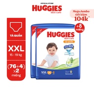 Combo 2 Tã/bỉm quần Huggies Skin Care Mega Jumbo M106/L100+4/ XL84+4/XXL76+4 với tràm trà dịu da