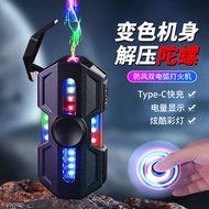 Boyfriend High-value Rotating Mecha Windproof Dual Arc Lighter Tyoe-C Interface Rechargeable Lighter