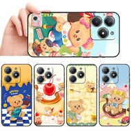 Waterproof soft silicone phone Realme C51S C67 C68 C63 C61 P1 Note 50 Cute Cream Bear Cartoon case a