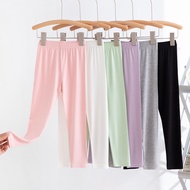 Summer Children's Leggings Girls' 7-Point Pants All-Match Candy Color Pants Elastic 9-Point Pants Th