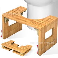 S-6💝Bamboo Folding Toilet Stool Toilet Toilet Footstool Wooden Foldable Toilet Stool Wooden Bathroom Stool QLHJ