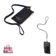 *CHAT FIRST FOR THE STOCK*NEW AUTHENTIC INSTOCK KATE SPADE CARD CASE LANYARD KC573 BLACK SAFFIANO LEATHER