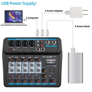 New USB Drembo M 4/6-channel Protable bluetooth Digital Audio Mixer Console with Sound Card 48V Phantom Power for DJ PC Recording