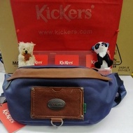KICKERS CANVAS WAIST BAG BLACK COLOUR AND BLUE COLOUR