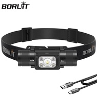 BORUiT HP350 LED Headlamp Type-C Rechargesble 18650 Headlight Waterproof Emergency Lantern