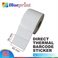 Blueprint Direct Thermal Sticker 40 x 30 mm Label Drink Sticker 40x30 DTS Barcode Price