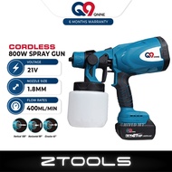 Q9 21V Cordless Spray Gun | 800W & 800ml Electric Paint Sprayer | QET2180CSG QNINE