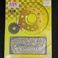 YAMAHA SSS 415 SPROCKET SET / ALUMINIUM RACING KIT LAGENDA 110 / LC135 / RXZ / Y15 YANG MODIFY HUB S