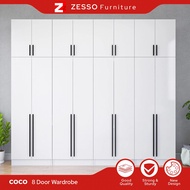 ZESSO COCO SET 8X8FT WARDROBE WITH SHELF / almari baju /kabinet baju / almari baju budak
