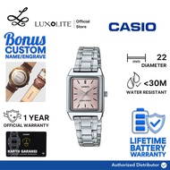 [Luxolite] CASIO Jam Tangan Wanita Analog LTP-V007D-4EUDF/LTP-V007D-4E Pink Dial Stainless Steel