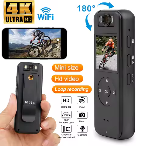 4k Ultra HD Mini Camera Wireless WiFi VCR Outdoor Sports DV IR Night Law Enforcement Camera Micro La