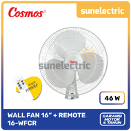 Cosmos 16-WFCR Kipas Angin Dinding / Wall Fan + Remote 16 Inch / 40 cm / 16WFCR / 16 WFCR