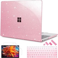 Tuiklol Case for 12.4 Inch Microsoft Surface Laptop Go 3/2 / 1 2023-2020 Releases, Plastic Hard Shell Case with Screen Protector and Keyborad Cover +Dust Plugs Model 2013/1943,Sparkly Pink