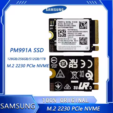 Samsung SSD PM991a 128G 512G 1TB SSD 2230 NVME M.2 PCIE FOR Notebook desktop computer steamdeck DIY 