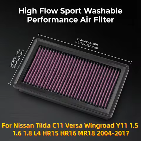 For Nissan Tiida C11 Versa Wingroad Y11 1.5 1.6 1.8 L4 HR15 HR16 MR18 2004-2017 High Flow Sport Wash