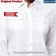 Sedia Baju Kemeja Wanita Cressida Original Lengan Panjang Putih