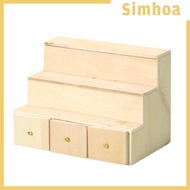 [SIMHOA] 1:12 Dollhouse Cabinet Ornament 3 Tier with Openable Drawers for Porch