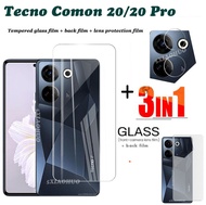 (3 in 1) Tempered Glass For Tecno Camon 20 Pro Tempered Glass Anti-blue light Tecno Camon 20 Screen 