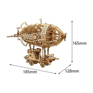 [Simhoa21] 3D Wooden Puzzle Airship Model DIY Wooden Building Toy Handcrafts Learning Toy