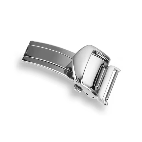 Replace for SEIKO Premier 316L Stainless Steel Spring Deployant Butterfly Buckle Polished Silver But