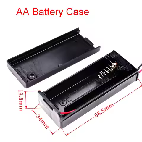 5Pcs/lot AA Battery Box 1*AA Case 1AA Battery Holder AA Storage Box With Wires,Switch and Cover