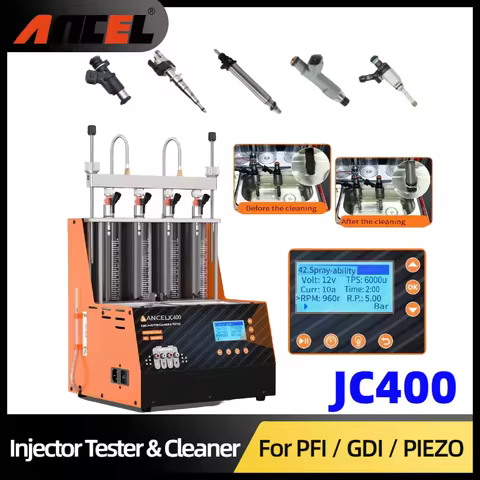 ANCEL JC400 Automotive Fuel Injector Cleaner Tester for PFI GDI Piezo Injector 0-20Bar Pressure Inje