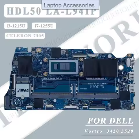 F Laptop Motherboard For Dell Vostro 3420 3520 With i3/i7-12th Celeron 7305 CPU CN-0WRFR9 0C1MRJ Mai