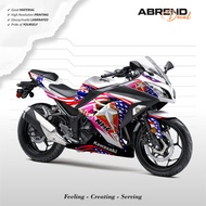 SEMI FULL STRIPING NINJA 250 FI LIVERY NHK R1 ELITE GP EDITION ALONSO OLD NINJA FI MOTORCYCLE STICKE