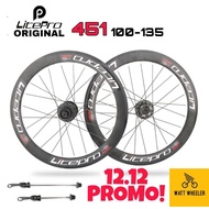 Litepro 451 Wheelset 451 100-135mm Aero Disc Brake Folding Bike Basikal Lipat Java Fnhon Camp TRS Ra