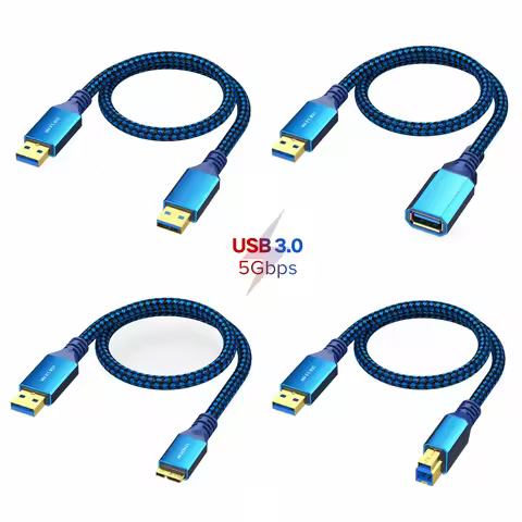 USB 3.0 Extension Cable Male To Micro-B Printer Female Cord 1M 3M for Smart TV PS4 PS3 Xbox One SSD 