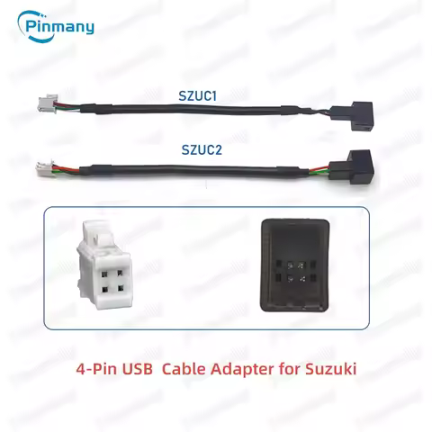 Pinmany Car USB Cable 4-pin USB2.0 Audio Wire Harness Connector Socket Adapter for Suzuki Vitra Aliv