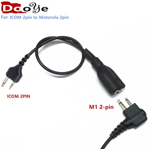 Adapter for connecting for Motorola 2pin headset to for ICOM 2pin radio Adapter for ICOM IC-F11 IC-v