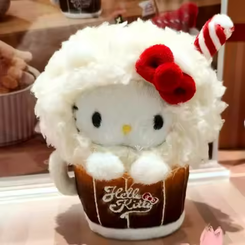 Sanrio Hello Kitty Midnight Diner Cola Cup Mini Plush Keychain Pendant Cute Bag Charm Kawaii Gift Ae
