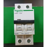 Schneider MCB IC60N 2P 20A 20 a 6KA A9F74220
