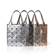 Original Issey Miyake Metal Texture Small Square Box 2023 Autumn Winter New Style Japanese Style Geometric Handbag Triangle Piece Diamond Ladies Bag Trendy