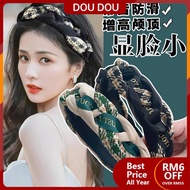 DOU~ skaf rambut scarf rambut ikat rambut budak perempuan Pakai bahagian atas tengkorak tinggi di luar ikat kepala untuk menunjukkan perangai wajah yang kecil