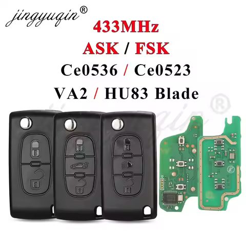 Filp Remote Car Key 433MHz ID46 For Citroen C1 C2 C3 C4 C5 Berlingo Picasso Peugeot 207 307 308 408 
