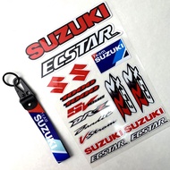 Motorcycle SUZUKI Reflective Sticker Nylon Leather Keychain Set Vinyl Wheel Fender Decal for Suzuki GSXR GSX R600 750 1000