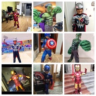 LED Mask Captain America Cosplay Costume Mask Shield Marvel The Avengers Superhero Iron Man Jumpsuit  Thor Hulk Muscle Halloween Costume