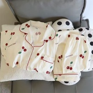 keep warm robe set pajamas longsleeved Sweet nightgown Fashion Casual wearable Fashionable homewear 