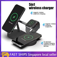 3 in 1 Magnetic Wireless Charger Foldable Fast Charging Dock Station for P-hone14/13 Watch Earbouds Samsung Huawei